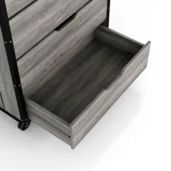 Mara Lavista Mobile 5 Drawers Chest Vintage Gray Oak - MiBasics -Baxton Furniture Store GUEST 21b7e45f 7e56 4656 99a8 dc333d1ee55c