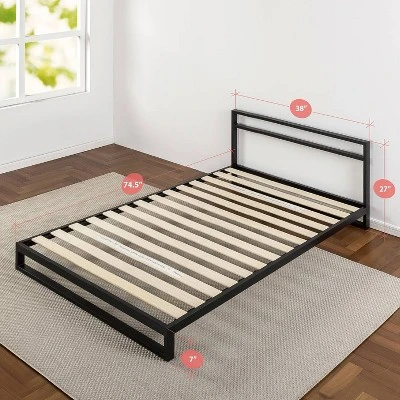 Trisha Platforma Bed Frame With Headboard Black - Zinus 8 Trisha Platforma Bed Frame With Headboard Black - Zinus - Image 6
