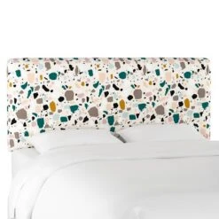 Olivia Upholstered Headboard Terrazzo Emerald Ochre - Cloth & Company