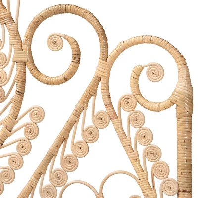 Queen Size Caelinus Rattan Standalone Headboard Natural Brown - Baxton Studio 5 Queen Size Caelinus Rattan Standalone Headboard Natural Brown - Baxton Studio - Image 3