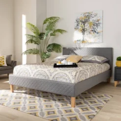 King Aneta Platform Bed Gray - Baxton Studio -Baxton Furniture Store GUEST 26345312 4633 4fbd 9cd1 b75f5258376c