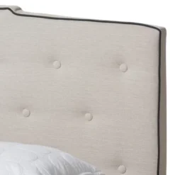 Vivienne Modern And Contemporary Fabric Upholstered Bed Light Beige - Baxton Studio -Baxton Furniture Store GUEST 2699b141 259d 4dca a842 1d3f258f2b6f