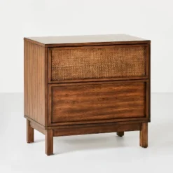 Wood & Cane Transitional Nightstand - Hearth & Hand™ With Magnolia -Baxton Furniture Store GUEST 27e1b45f d228 494b a9ec 75b5bcedc7f2