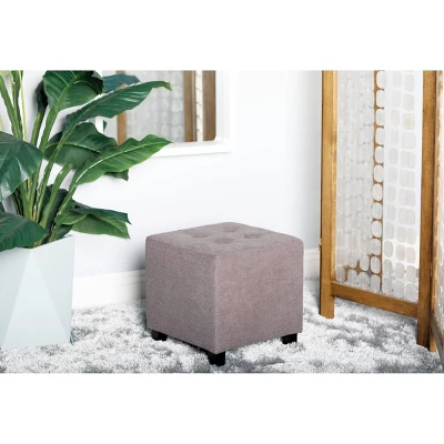 Contemporary Square Pouf Gray - Olivia & May 3 Contemporary Square Pouf Gray - Olivia & May