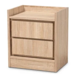 2 Drawers Hale Wood Nightstand - Baxton Studio -Baxton Furniture Store GUEST 2a7c9646 3dc6 4979 bed1 fef90c7ffcb2