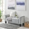 Simple Relax Bedroom Velvet Bench With Storage In Gray -Baxton Furniture Store GUEST 2b3c6e43 79f5 488b a2f6 17d3aff0b794