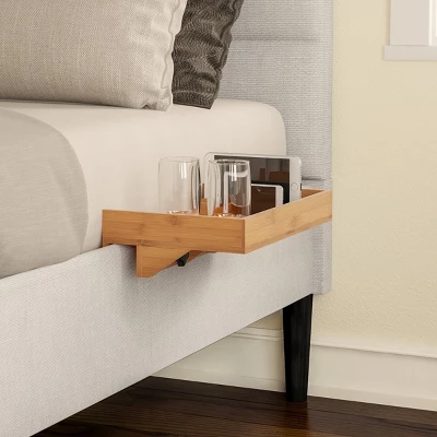Hastings Home Floating Bamboo Bedside Shelf β 13.8" X 9", Natural Finish 3 Hastings Home Floating Bamboo Bedside Shelf β 13.8" X 9", Natural Finish