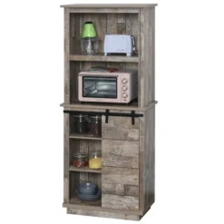 HOMCOM Freestanding Rustic Kitchen Buffet With Hutch, Pantry Storage Cabinet With Sliding Barn Door, Adjustable Shelf, Vintage Wood -Baxton Furniture Store GUEST 2c4ed060 997b 4ca4 944d 1fe0e5049b34