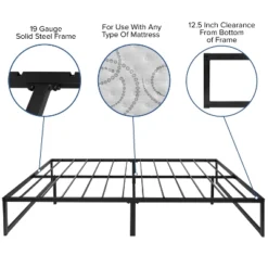 Flash Furniture 14 Inch Metal Platform Bed Frame - No Box Spring Needed With Steel Slat Support And Quick Lock Functionality -Baxton Furniture Store GUEST 2e9b91cb 498e 45f8 9075 4996106dd6b0