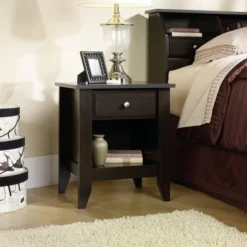 Shoal Creek Nightstand With Drawer & Storage Shelf - Jamocha Wood - Sauder -Baxton Furniture Store GUEST 2ed3e7ba 47ff 4131 9c9a 570704f71ccb