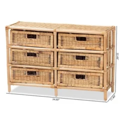 Dariana Rattan 6 Drawer Storage Cabinet Natural/Brown - Bali & Pari 21 Dariana Rattan 6 Drawer Storage Cabinet Natural/Brown - Bali & Pari -Baxton Furniture Store GUEST 301f817e dad0 4bff b9ca 030f539e04ac