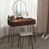 Costway Vanity Makeup Dressing Table W/ 3 Lighting Modes Mirror Touch Switch RusticCoffee -Baxton Furniture Store GUEST 3059f757 1289 445f 81d0 638736dc336f