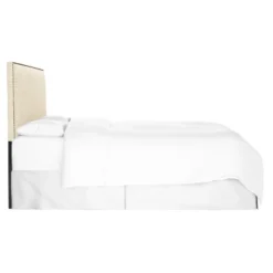 Queen Bella Nail Button Border Headboard Cream Linen/Brass - Skyline Furniture -Baxton Furniture Store GUEST 3086127a 945d 4d74 9b02 c6f431ee4ad6