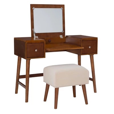 Viola Vanity Set Brown - Linon 4 Viola Vanity Set Brown - Linon - Image 2