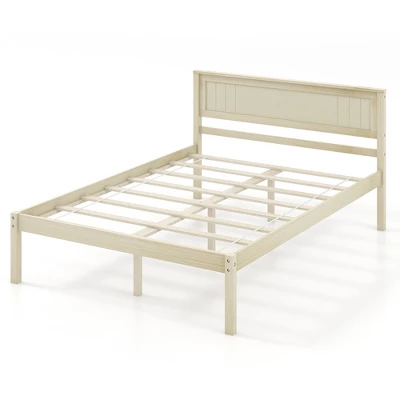 Costway Full/Queen/Twin Size Wooden Platform Bed Frame With Headboard Mattress Foundation Natural 10 Costway Full/Queen/Twin Size Wooden Platform Bed Frame With Headboard Mattress Foundation Natural - Image 8