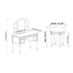 Zelda Vanity Mirror & Bench Warm Cherry - Powell Company 19 Zelda Vanity Mirror & Bench Warm Cherry - Powell Company -Baxton Furniture Store GUEST 34e32ec8 acfb 4eed 9f5a d1eebf3ec58d