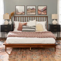 Boho Solid Wood Spindle Platform Bed - Saracina Home -Baxton Furniture Store GUEST 34e37aae 945b 4e1c b588 d216ba7b0bcd