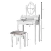 Costway Vanity Wood Makeup Dressing Table Stool Jewelry Desk 4 White -Baxton Furniture Store GUEST 350d3d5d 7d99 47b6 9e76 6425229babb6