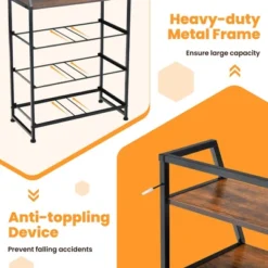 Costway 4-Drawer Dresser Organizer Closet Storage Cabinet With Shelves & Foldable Drawers -Baxton Furniture Store GUEST 3530544b 1280 45fe 8162 6bb1d51ee694