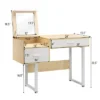 Costway Vanity Table Flip Top Square Makeup Table Writing Table -Baxton Furniture Store GUEST 3575f6f1 7e7c 443e 93d7 0d9b33ddb239