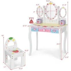 Costway Kids Vanity Princess Makeup Dressing Table Chair Set W/ Tri-fold Mirror White 13 Costway Kids Vanity Princess Makeup Dressing Table Chair Set W/ Tri-fold Mirror White -Baxton Furniture Store GUEST 360653dc daeb 4682 8983 db4a4af80512