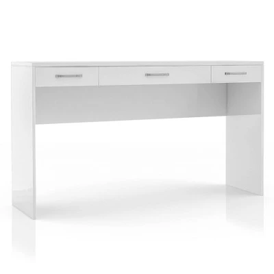 2pc Grayde 3 Drawer Vanity Table And Mirror Set With Led Trim And USB Ports - Luminous White - MiBasics 7 2pc Grayde 3 Drawer Vanity Table And Mirror Set With Led Trim And USB Ports - Luminous White - MiBasics - Image 5