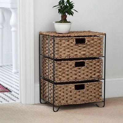 Household Essentials 3 Drawer Chest Rattan 3 Household Essentials 3 Drawer Chest Rattan