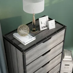 Mara Lavista Mobile 5 Drawers Chest Vintage Gray Oak - MiBasics -Baxton Furniture Store GUEST 37699f6c 15d3 4b21 9d88 02043ea50619