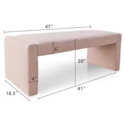 Kaia 47" Contemporary Farmhouse Linen Fabric Waterfall Upholstered Bench-The Pop Maison -Baxton Furniture Store GUEST 3815712b 82a5 4409 9743 eaf79afdc68d