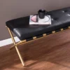 Southern Enterprises Valxan Faux Leather Bench Black/Gold - Aiden Lane 2 Southern Enterprises Valxan Faux Leather Bench Black/Gold - Aiden Lane -Baxton Furniture Store GUEST 3a49dd6c f156 48f9 8736 0a497eb9a556