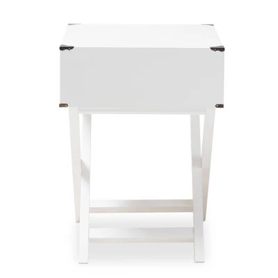 Curtice 1 Drawer Wooden Nightstand White - Baxton Studio 5 Curtice 1 Drawer Wooden Nightstand White - Baxton Studio - Image 3