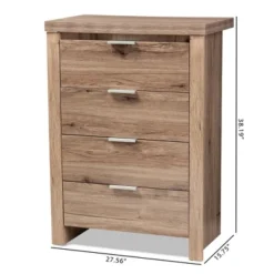 Laverne Modern And Contemporary Oak Finished 4 Drawer Chest Brown - Baxton Studio -Baxton Furniture Store GUEST 3bc9b5d1 233c 4116 8166 e7e01bc98a78