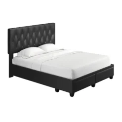 Full Veronica Tufted Faux Leather Upholstered Platform Bed With Storage Drawers Black - Eco Dream 11 Full Veronica Tufted Faux Leather Upholstered Platform Bed With Storage Drawers Black - Eco Dream -Baxton Furniture Store GUEST 3d52ce12 9125 4e98 9808 251b86db8be0