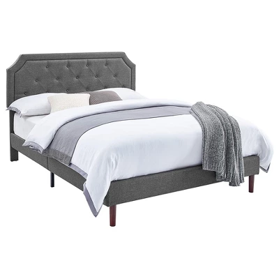 BIKAHOM Upholstered Platform Bed With Button Tufted Headboard, Dark Grey 5 BIKAHOM Upholstered Platform Bed With Button Tufted Headboard, Dark Grey - Image 3