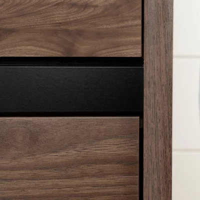 Flam 5 Drawer Chest Natural Walnut/Matte Black - South Shore 7 Flam 5 Drawer Chest Natural Walnut/Matte Black - South Shore - Image 5