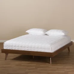 Jacob Mid - Century Modern Walnut Finished Solid Wood Bed Frame - Baxton Studio -Baxton Furniture Store GUEST 3e9dcccc a296 46da a8ec f08fb76a58a0