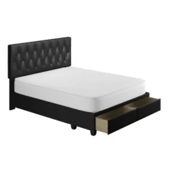 Full Veronica Tufted Faux Leather Upholstered Platform Bed With Storage Drawers Black - Eco Dream 9 Full Veronica Tufted Faux Leather Upholstered Platform Bed With Storage Drawers Black - Eco Dream -Baxton Furniture Store GUEST 3eac3b52 2765 4c52 8ae7 ce4be2f2b340