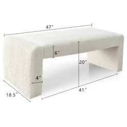 Kaia 47" Minimalist Aesthetic Look Teddy Waterfall Upholstered Bench-The Pop Maison 12 Kaia 47" Minimalist Aesthetic Look Teddy Waterfall Upholstered Bench-The Pop Maison -Baxton Furniture Store GUEST 3efff68f 8e99 4931 80ef cde8f38d2108