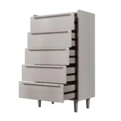 Clio Manufactured Wood Vertical 5-Drawer Chest With Solid Wood Legs Accent Cabinet-Maison Boucle -Baxton Furniture Store GUEST 3ffb22d6 760a 4f55 bcbd 4323e64e74fe