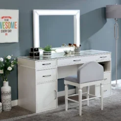 Carzen Storage Drawers Vanity Set Luminous White - MiBasics