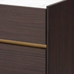 Walker Wood 5 Drawer Chest With Faux Marble Top Dark Brown/Marble/Gold - Baxton Studio -Baxton Furniture Store GUEST 4163ec23 097d 4ffe 9593 26b0232af566