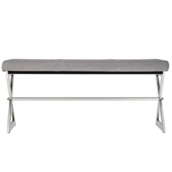 Ornelas Metal Base Linen Bench Gray - Inspire Q 10 Ornelas Metal Base Linen Bench Gray - Inspire Q -Baxton Furniture Store GUEST 42154e77 0963 438b 8af8 e03995d9016b