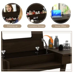 Costway Vanity Table With Flip Mirror Writing Computer Desk Storage Drawer Walnut 17 Costway Vanity Table With Flip Mirror Writing Computer Desk Storage Drawer Walnut -Baxton Furniture Store GUEST 432b329e b367 43e1 bef9 ef0251fda28b