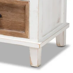 Glynn Wood 1 Drawer Nightstand White/Brown - Baxton Studio -Baxton Furniture Store GUEST 43e1fedd eaf0 43e2 b987 6b819610cadd