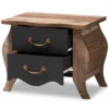Romilly Country Cottage Farmhouse Oak Finished Wood 2 Drawer Nightstand Black/Brown - Baxton Studio -Baxton Furniture Store GUEST 44718e3e d020 43ba 8bb5 c717b21e08ee