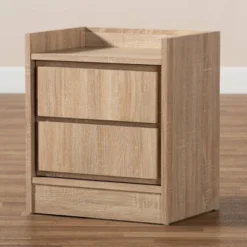 2 Drawers Hale Wood Nightstand - Baxton Studio -Baxton Furniture Store GUEST 449bb334 6f8c 4093 9257 f95a3dfbb3b7