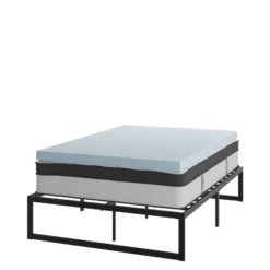 Flash Furniture 14 Inch Metal Platform Bed Frame With 12 Inch Pocket Spring Mattress In A Box And 3 Inch Cool Gel Memory Foam Topper -Baxton Furniture Store GUEST 44abbc70 3035 4edb 8e85 43888c0f2fd5