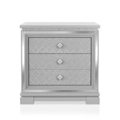 Tenaya 2 Drawer Nightstand With Hidden Drawer And USB Ports Silver - HOMES: Inside + Out -Baxton Furniture Store GUEST 453e23e2 6236 45c5 8a32 f996730b3adf