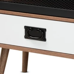 Hubbard Two-Tone Wood And Metal 1 Drawer Nightstand Natural Brown/Black/White - Baxton Studio 15 Hubbard Two-Tone Wood And Metal 1 Drawer Nightstand Natural Brown/Black/White - Baxton Studio -Baxton Furniture Store GUEST 455b240f e5ac 493f 8476 bed30cb8f96a