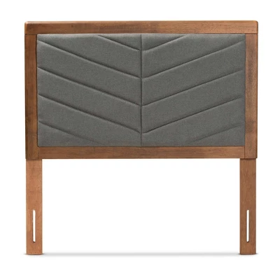 Twin Iden Fabric Upholstered Wood Headboard Dark Gray/Walnut Brown - Baxton Studio 3 Twin Iden Fabric Upholstered Wood Headboard Dark Gray/Walnut Brown - Baxton Studio